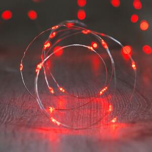 DECOLED LED světelný řetěz na baterie, červená, 20 diod, 2,3 m