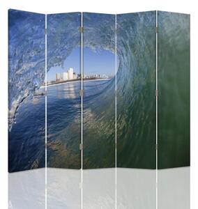 Paraván Wave s výhledem na město Rozměry: 180 x 170 cm, Provedení: Klasický paraván