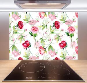Panel do kuchyně Růžové pivoňky pl-pksh-100x70-f-91564586
