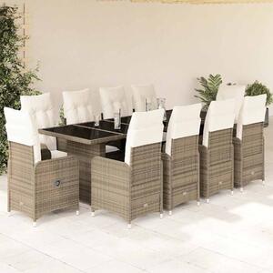 11dílný zahradní bistro set s poduškami béžový polyratan 3277300