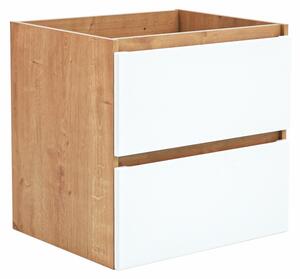 Závěsná skříňka pod umyvadlo - MONAKO 820 white, šířka 60 cm, lesklá bílá/dub hamilton