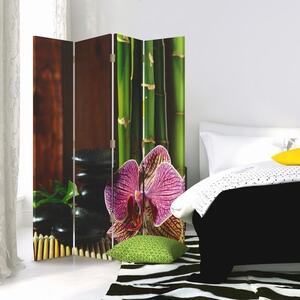 Paraván Oblázky a orchideje Rozměry: 110 x 170 cm, Provedení: Klasický paraván