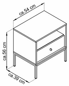 Noční stolek - MONO MS54, granátová