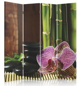 Paraván Oblázky a orchideje Rozměry: 110 x 170 cm, Provedení: Klasický paraván