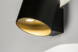 Nástěnné černé LED svítidlo Elena B (Kulaté designové kvalitní nástěnné světlo)