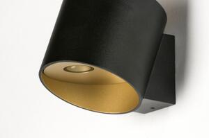Nástěnné černé LED svítidlo Elena B (Kulaté designové kvalitní nástěnné světlo)