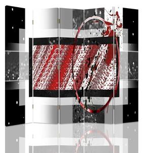 Paraván Abstrakce v černé a červené barvě Velikost: 180 x 170 cm, Provedení: Klasický paraván