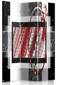 Paraván Abstrakce v černé a červené barvě Rozměry: 110 x 170 cm, Provedení: Klasický paraván