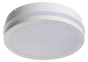 KANLUX Venkovní stropní LED osvětlení s čidlem DEVON, 18W, 4000K, 22cm, kulaté, bílé 32944