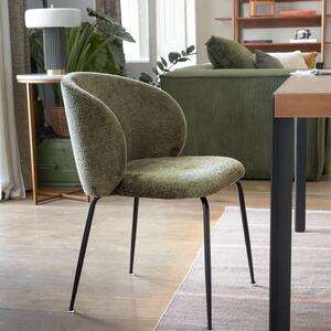 Zelená látková jídelní židle Kave Home Minna