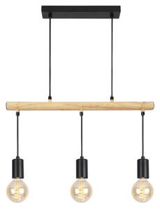 CLX Závěsné osvětlení ve skandinávském stylu nad jídelní stůl TRAPANI, 3xE27, 60W, černé 33-78063