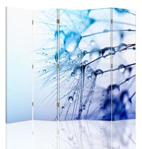 Paraván Kapky vody v modré barvě Velikost: 180 x 170 cm, Provedení: Klasický paraván