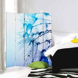 Paraván Kapky vody v modré barvě Rozměry: 180 x 170 cm, Provedení: Klasický paraván