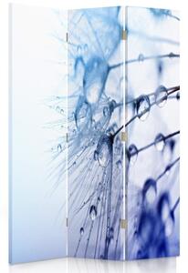 Paraván Kapky vody v modré barvě Rozměry: 110 x 170 cm, Provedení: Klasický paraván