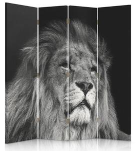 Paraván Lion v černé a bílé barvě Velikost: 145 x 170 cm, Provedení: Klasický paraván