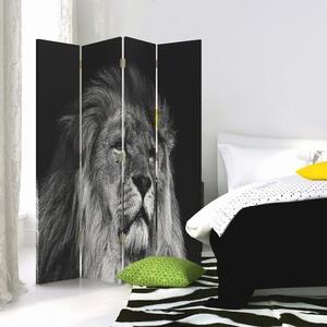 Paraván Lion v černé a bílé barvě Rozměry: 180 x 170 cm, Provedení: Klasický paraván