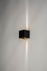 Nástěnné černé LED svítidlo Frontal Black (Designové hranaté nástěnné světlo, do koupelny, IP54)