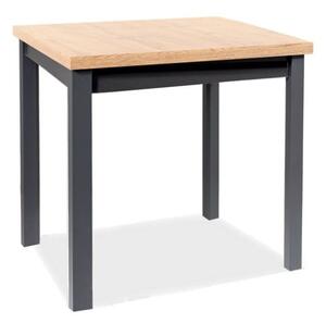 SIGNAL Jídelní stůl - ADAM, 90x65, dub artisan/matná černá