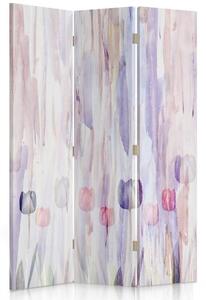 Paraván Malované květiny v pastelových barvách Rozměry: 110 x 170 cm, Provedení: Klasický paraván