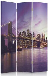 Paraván Manhattan ponořený do fialové barvy Rozměry: 110 x 170 cm, Provedení: Klasický paraván