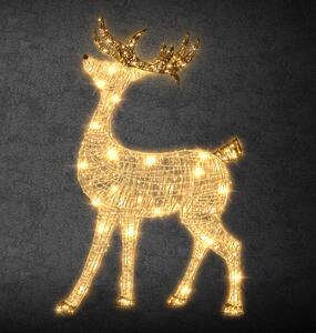DECOLED LED světelný jelen, 150 cm, 161 teple bílých diod