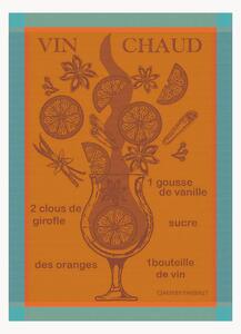 Sada žakárových utěrek Vin Chaud Mandarine, 4 díly