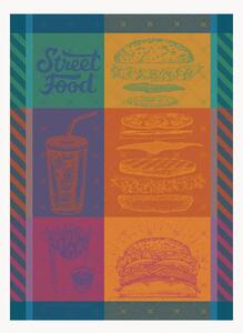 Sada žakárových utěrek Street Food Usa Gourmand, 4 díly