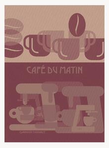 Sada žakárových utěrek Cafe Du Matin Palissandre, 4 díly