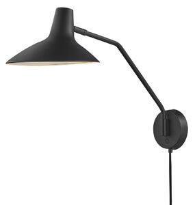 NORDLUX Nástěnná designová kovová lampa DARCI, 1xE14, 25W, černá 2120551003
