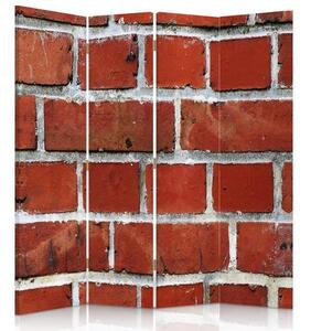 Paraván Červená cihlová zeď Velikost: 145 x 170 cm, Provedení: Klasický paraván