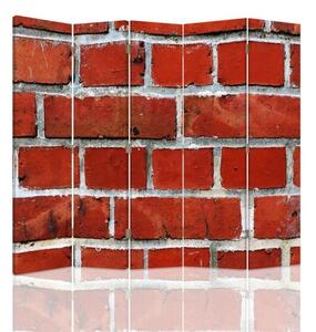 Paraván Červená cihlová zeď Velikost: 180 x 170 cm, Provedení: Klasický paraván