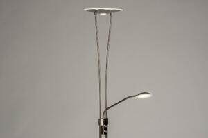 Stojací lampa se čtecí lampičkou Crayne Silver Viante (LMD)