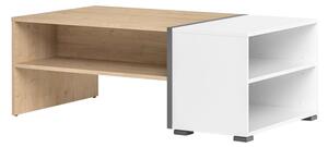 Konferenční stolek - MOET 41, americký ořech světlý/matná bílá/grafit