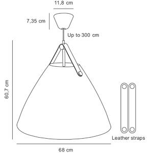 NORDLUX Industriální závěsné osvětlení STRAP, 1xE27, 60W, 68cm, černé 84363003