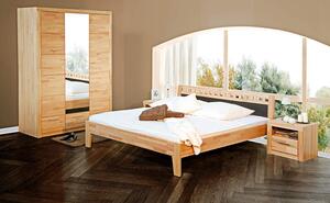 Masivní postel jádrový buk 100 x 200 cm