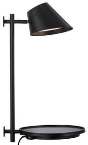 NORDLUX Dotyková LED nástěnná lampa s poličkou STAY, 14,5W, teplá bílá, černá 48171003