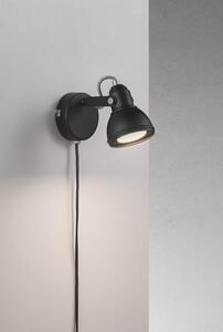 NORDLUX Nástěnné kovové osvětlení s vypínačem ASLAK, 1xGU10, 35W, černé 45721003