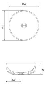 Cersanit K116-048 - Umyvadlo na desku MODUO pr. 40 cm keramika/lesklá bílá