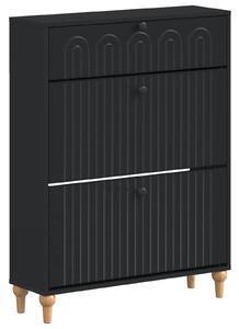 Skříň na obuv ALKMAAR 78 x 24 x 103 cm Kompozitní dřevo Černá