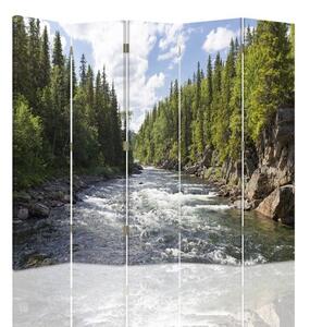 Paraván Spěchající řeka v lese Rozměry: 180 x 170 cm, Provedení: Klasický paraván