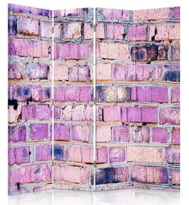 Paraván Cihlová stěna v růžové barvě Rozměry: 145 x 170 cm, Provedení: Klasický paraván