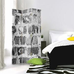 Paraván Cihlová stěna v šedé barvě Rozměry: 180 x 170 cm, Provedení: Klasický paraván