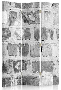 Paraván Cihlová stěna v šedé barvě Velikost: 110 x 170 cm, Provedení: Klasický paraván