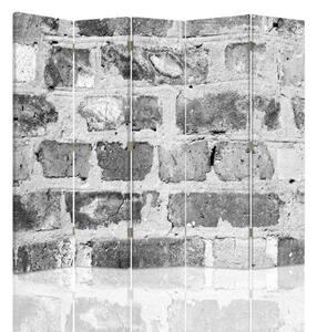 Paraván Cihlová stěna v šedé barvě Velikost: 180 x 170 cm, Provedení: Klasický paraván