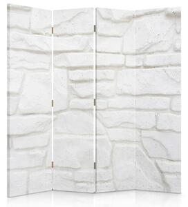 Paraván Bílá pískovcová stěna Rozměry: 145 x 170 cm, Provedení: Klasický paraván