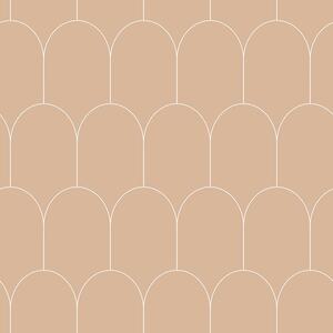 Béžová vliesová tapeta, geometrický obloukový vzor 139203, Art Deco, Esta