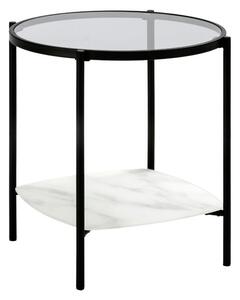 Skleněný odkládací stolek Marckeric Kelly 49 cm s bílou policí