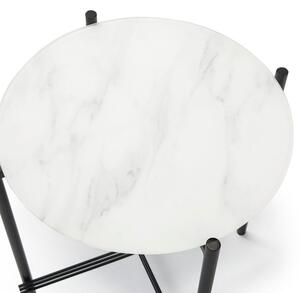 Bílý odkládací stolek Marckeric Kendall 47 cm