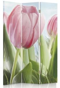 Paraván Svěží růžový tulipán Rozměry: 110 x 170 cm, Provedení: Klasický paraván