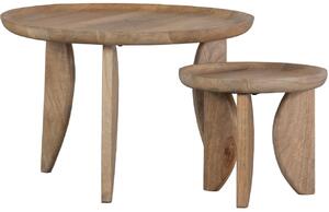 WOOOD Set dvou mangových odkládacích stolků Nataj 40/70 cm